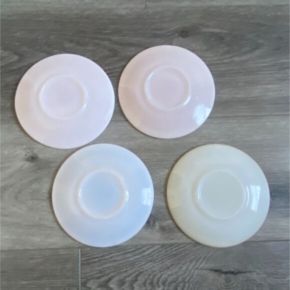 Vintage Hazel Atlas Moderntone Platonite 4 Piece Saucer Set-5.5"-GUC - Picture 4 of 4